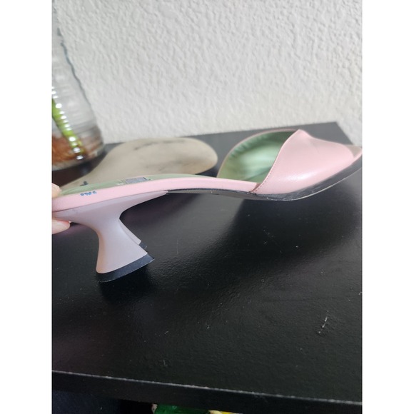 Chilis Retro Pink & Green Women's Opened Toed Flats Size 8 - Picture 7 of 12
